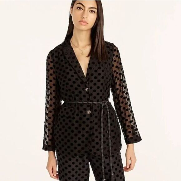 J Crew Collection Long Parke blazer in velvet dot 18 NWT $225 - Picture 1 of 11
